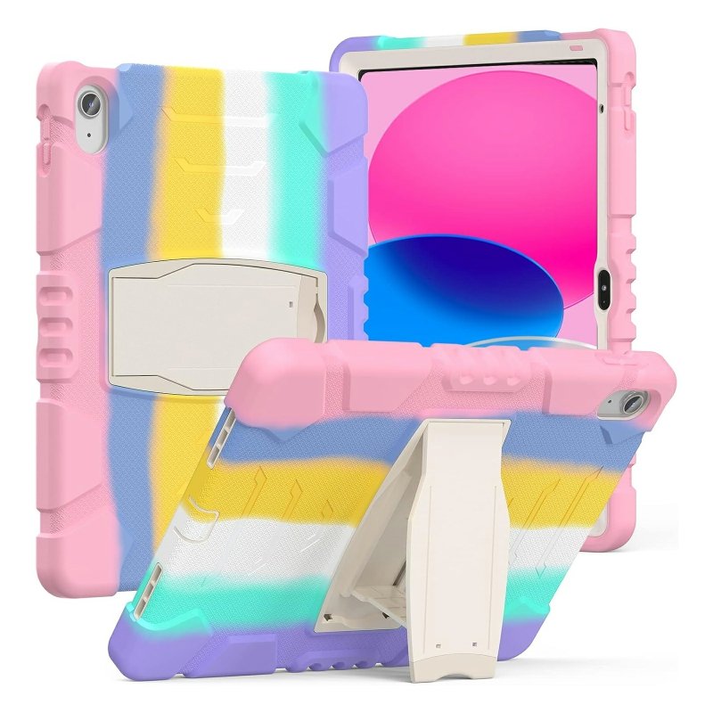 For Apple iPad 10th Gen 10.9 inch 2022 Hybrid Fancy Shockproof Heavy Duty Kickstand Case Cover ( Rainbow Stand ) For Apple iPad 10th Gen 10.9 inch 2022 Hybrid Fancy Shockproof Heavy Duty Kickstand Case Cover ( Rainbow Stand )